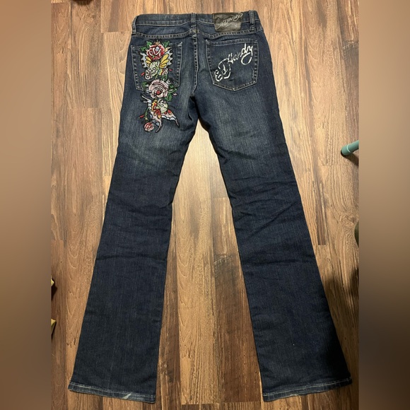Ed Hardy boot cut jeans with gems all over size 27 - Picture 2 of 6